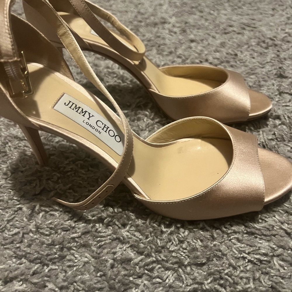Gorgeous Jimmy Choo Satin Peep Toe Pumps! - image 2